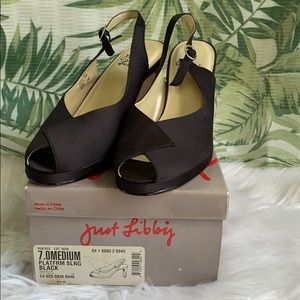 Just Libby platform sling back heels